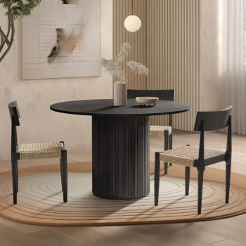 Mesa de Comedor Belisa Redonda Negra (120x120)