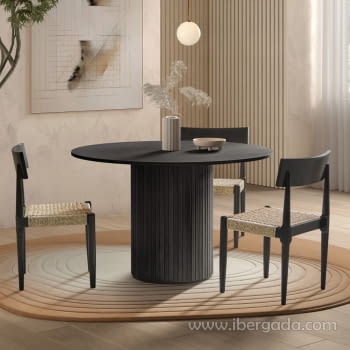 Mesa de Comedor Belisa Redonda Negra (120x120)