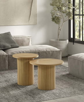 Mesa Auxiliar Belisa Redonda Natural (50x50x40)