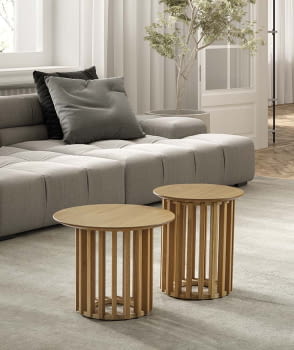 Mesa Auxiliar Redonda Natural (50x50x40)