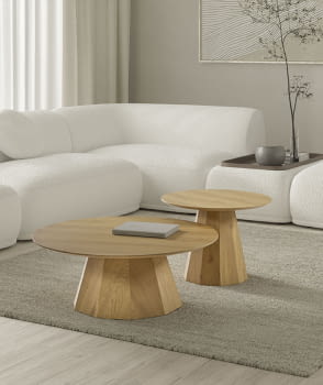 Mesa Centro Redonda Natural (90x90x35)