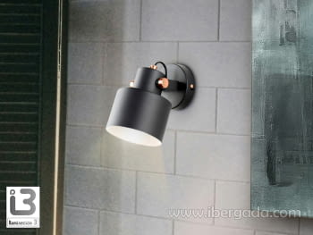 Aplique Erika 1L Negro/Cobre