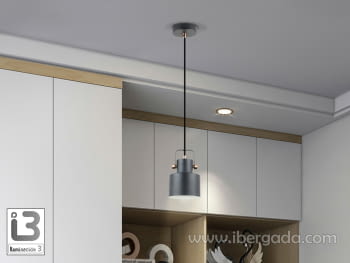Colgante Erika 1L Negro/Cobre