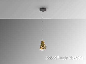 Colgante Aledis 1L Negro/Dorado