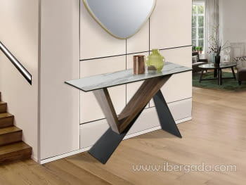 Consola Noa Negro/Nogal (130x42x78)
