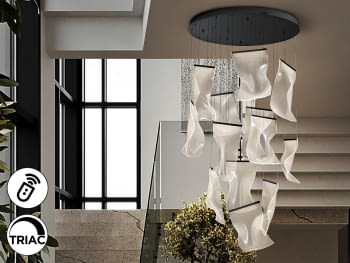 Lámpara Velos 13L Negro Dimable con Mando