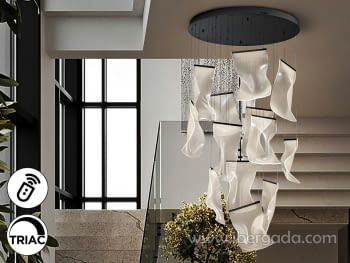 Lámpara Velos 13L Negro Dimable con Mando
