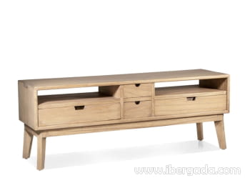 Mueble TV Scandi 4 cajones 2 huecos (140x40x50)