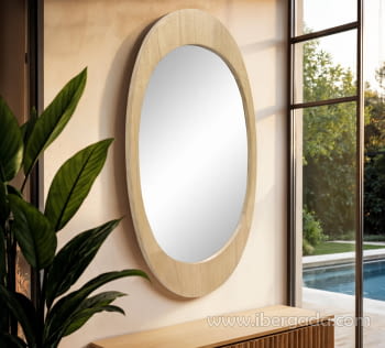 Espejo Madera Roble Ovalado (86x50)