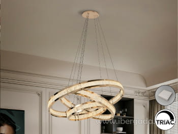 Lámpara Lorian 3 Aros Dorado Brillo