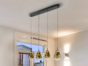 Lámpara Aledis 4L Negro/Dorado