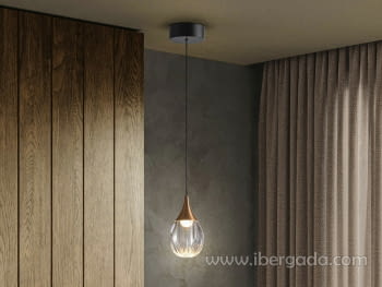 Lámpara Corina 1L Negro Cobre