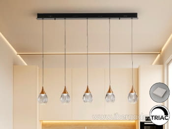 Lámpara Corina 5L Negro Cobre