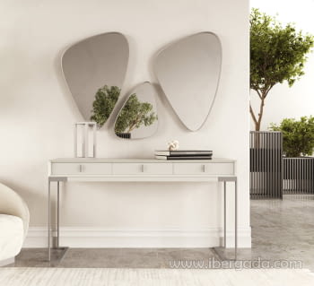 Consola Luxor Blanca/Gris Cajones (120x40x80)