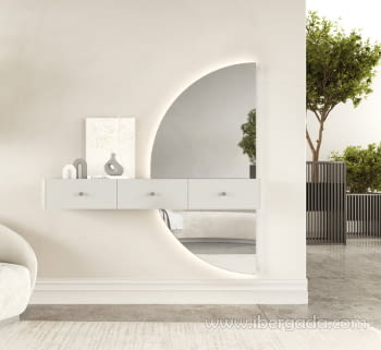 Consola colgada Nala con Espejo LED (120x35x150)