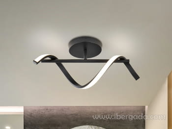 Aplique/Plafón Boa Negro (16x50x24)