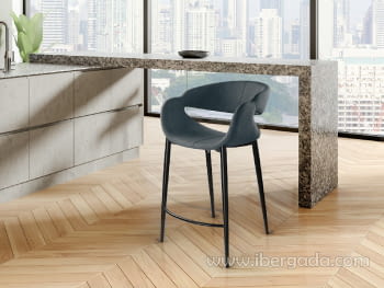 Taburete Giro Azul Oscuro/Negro (52x93x59)