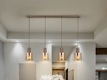 Lámpara Venize 4L Cobre/Ambar