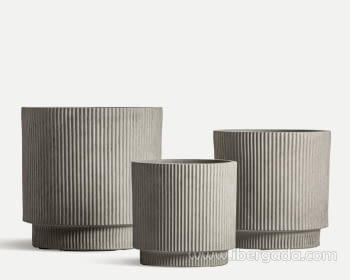Juego de 3 Maceteros Cerámica Vulk Gris