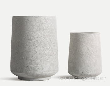 Juego de 2 Maceteros Cerámica Nova Gris