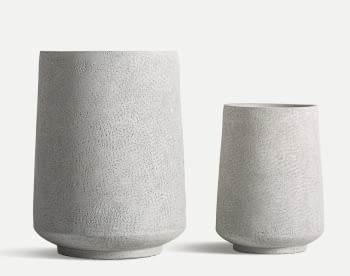 Juego de 2 Maceteros Cerámica Nova Gris