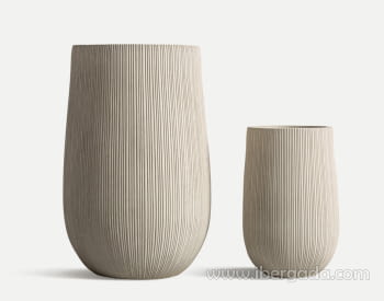 Juego de 2 Maceteros Cerámica Alya Gris