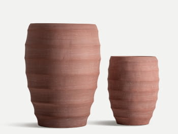 Juego de 2 Maceteros Cerámica Kora Terracota