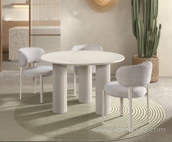 Mesa de Comedor Redonda Acabado Cemento (120x120)