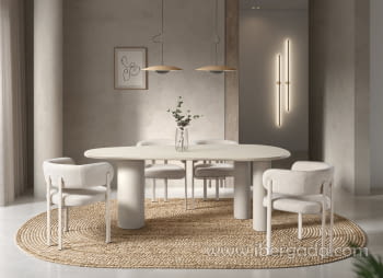 Mesa de Comedor Rectangular Acabado Cemento (200x100)