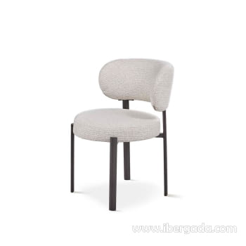 Silla de Comedor DC-423 Blanco Jaspeado/Negra