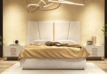 Pack Cabecero y 2 Mesitas B010 Tapizado/Blanco