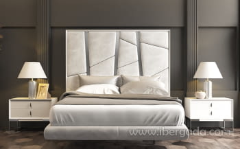 Pack Cabecero y 2 Mesitas BD19 Blanco/Cromo