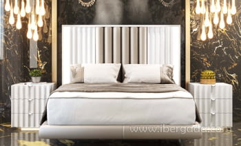 Pack Cabecero y 2 Mesitas BD20 Blanco/Taupe