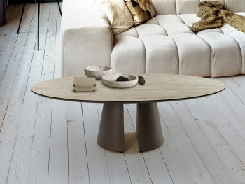 Mesa de Centro Samara Marrón/Travertino (130x70)