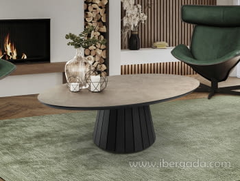 Mesa de Centro Koria Piedra/Negro (130x70x42)