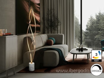 Lámpara de Pie Adele Oro Rosa