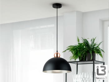 Lámpara Polo 1L Negro/Cobre