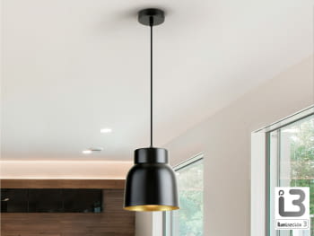 Lámpara Vulcano Negro/Oro