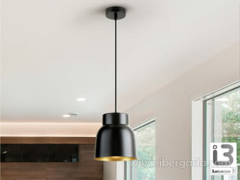 Lámpara Vulcano Negro/Oro