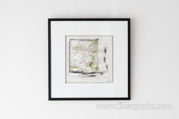 Cuadro Abstracción en Lino N1 (80x80)