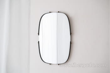 Espejo Rectangular Marco Negro/Oro (64x94)