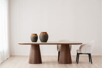 Mesa de Comedor Dolmen Nogal y Cerámico (230x110)