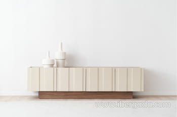 Mueble TV Obi Nogal y Beige Brillo (198x45x53)