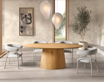 Mesa de Comedor Ovalada Roble (200x100)