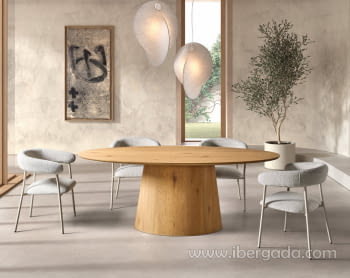 Mesa de Comedor Ovalada Roble (200x100)