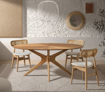 Mesa de Comedor Ovalada Roble (180x110)