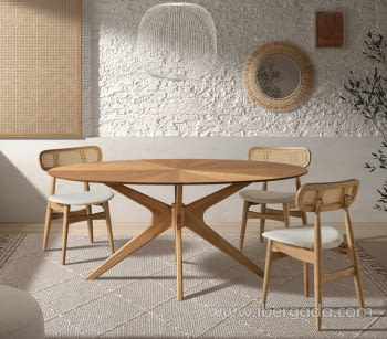 Mesa de Comedor Ovalada Roble (180x110)