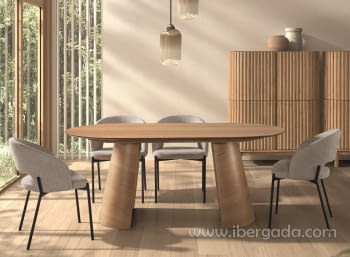 Mesa de Comedor Ovalada Roble (200x100)