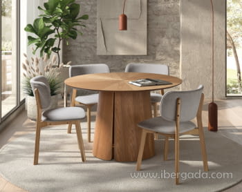 Mesa de Comedor Redonda Roble (120x120)