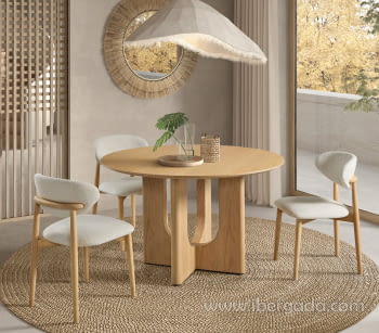 Mesa de Comedor Redonda Roble (120x120)